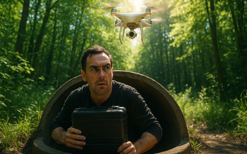Drone Unveils Thief's Hidden Lair in Sewer