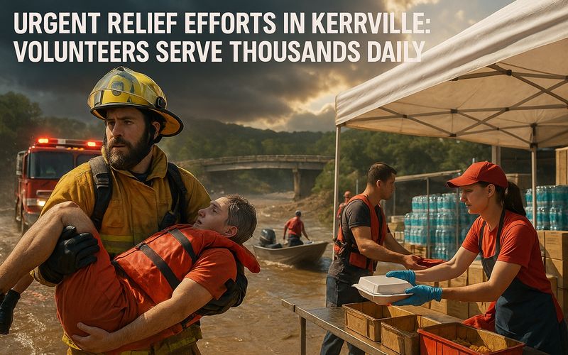 Urgent Relief Efforts in Kerrville: Volunteers Serve Thousands Daily