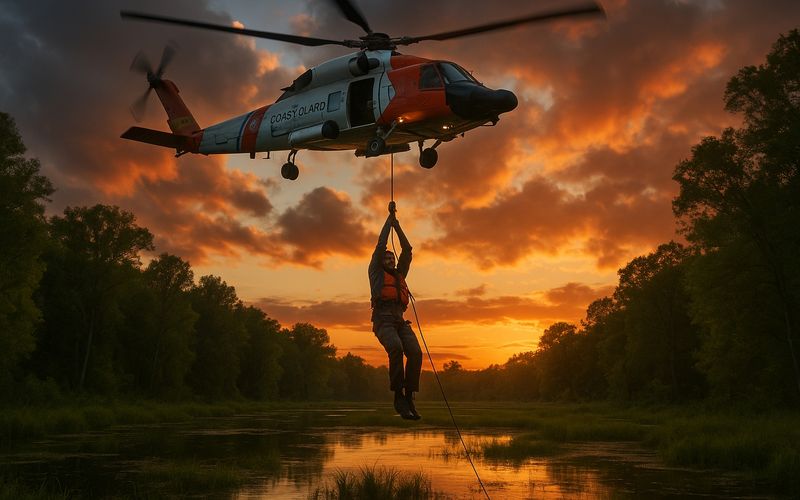Man Airlifted from Swamp After Hours of Peril in Washington