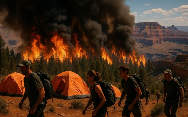 Evacuations Underway at Grand Canyon’s North Rim Due to Escalating White Sage Fire