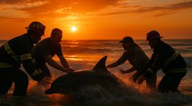 Dramatic Rescue: Dolphin ‘Lucky’ Freed from Shallow Waters in SC