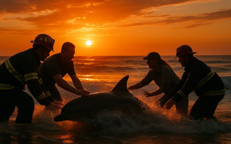 Dramatic Rescue: Dolphin ‘Lucky’ Freed from Shallow Waters in SC