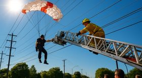 Skydiver Rescued After Dangerous Entanglement in Power Lines