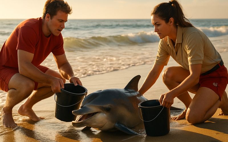 Juvenile Dolphin Stranded at Torrance Beach: Lifeguard Response