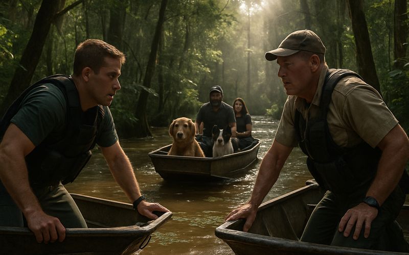 Alarming Rescue: 2 Boaters and 2 Dogs Saved from Florida Swamp